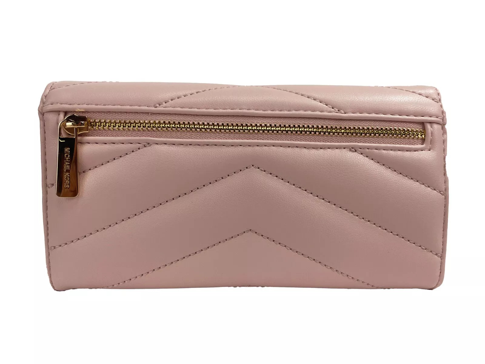 Michael Kors Jet Set Travel Stor Quilted Läder Trifold Plånbok Puderblush