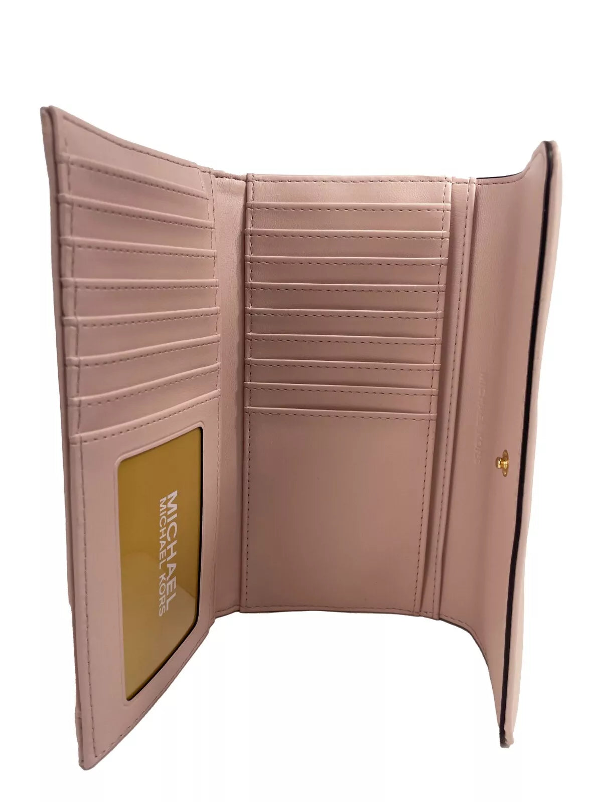 Michael Kors Jet Set Travel Stor Quilted Läder Trifold Plånbok Puderblush