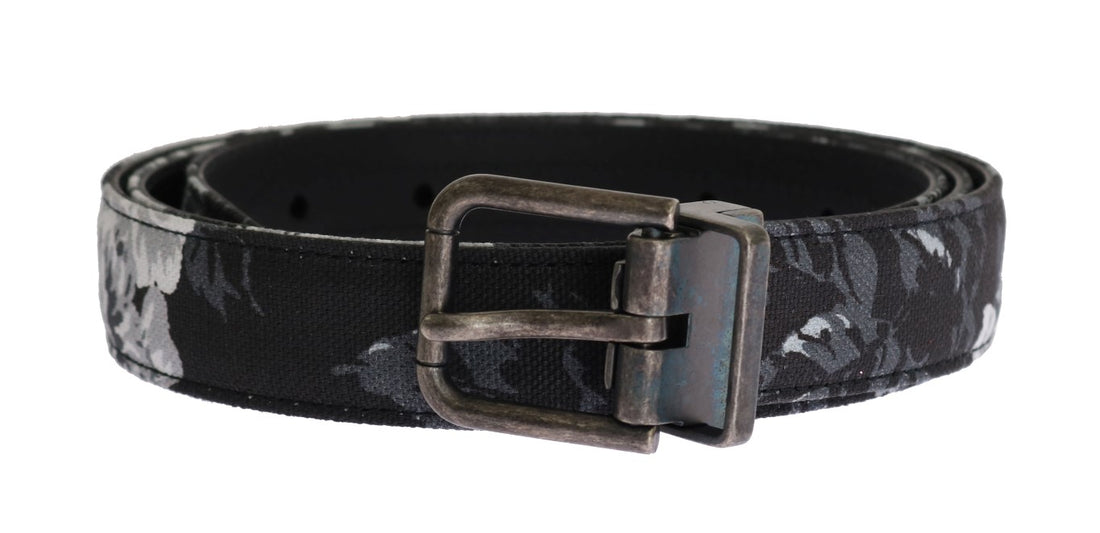 Dolce &amp; Gabbana Black Cayman Linen Leather Belt