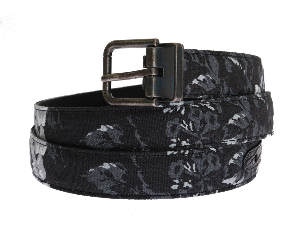 Dolce &amp; Gabbana Black Cayman Linen Leather Belt