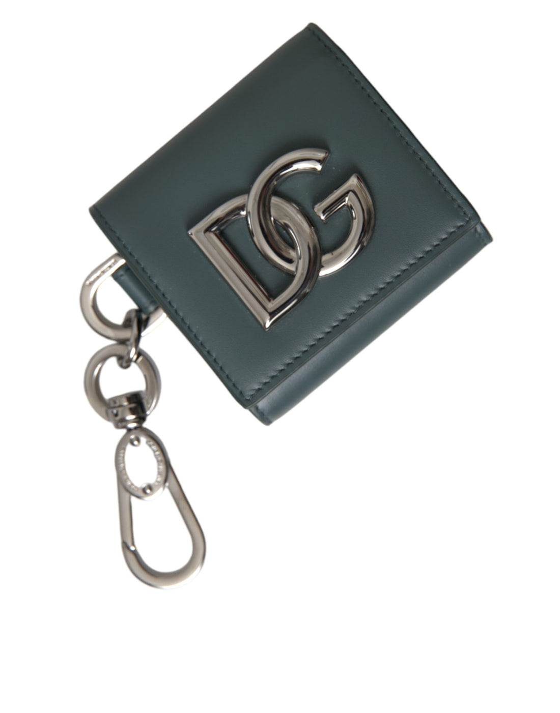 Dolce &amp;amp; Gabbana Grön Lädernyckelring Med DG-Logotyp Myntväska Nyckelringsplånbok