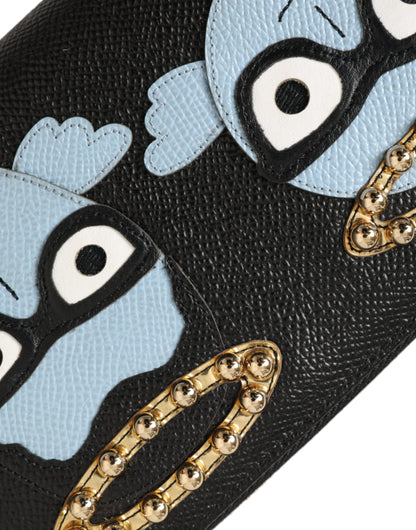 Dolce &amp; Gabbana Black Blue Leather 