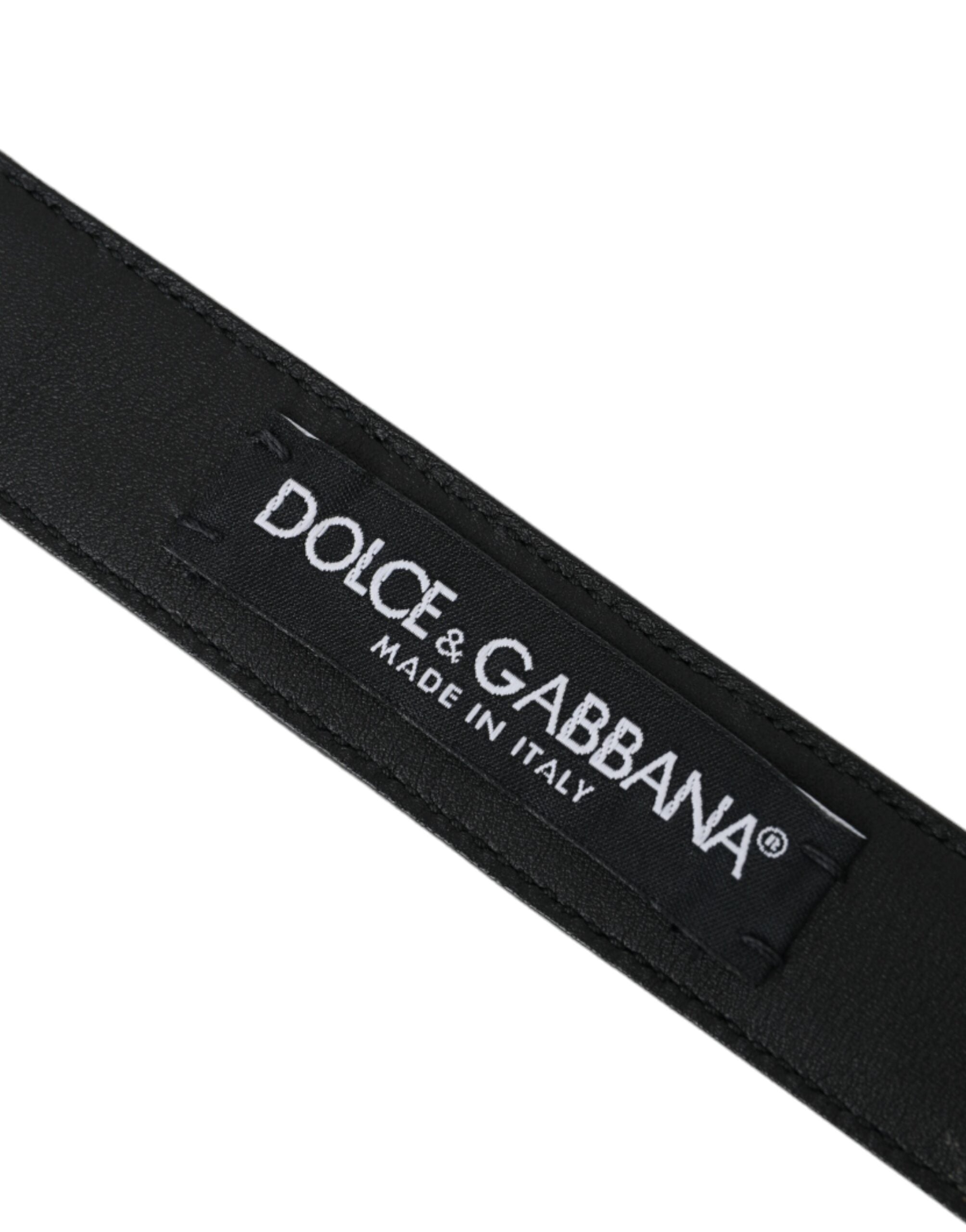 Dolce &amp;amp; Gabbana Mörkbrunt Perforerat Läderbälte Med Metallspänne Herr