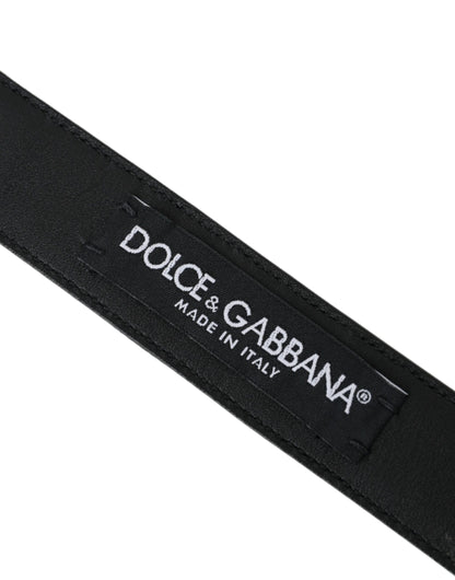 Dolce &amp;amp; Gabbana Mörkbrunt Perforerat Läderbälte Med Metallspänne Herr