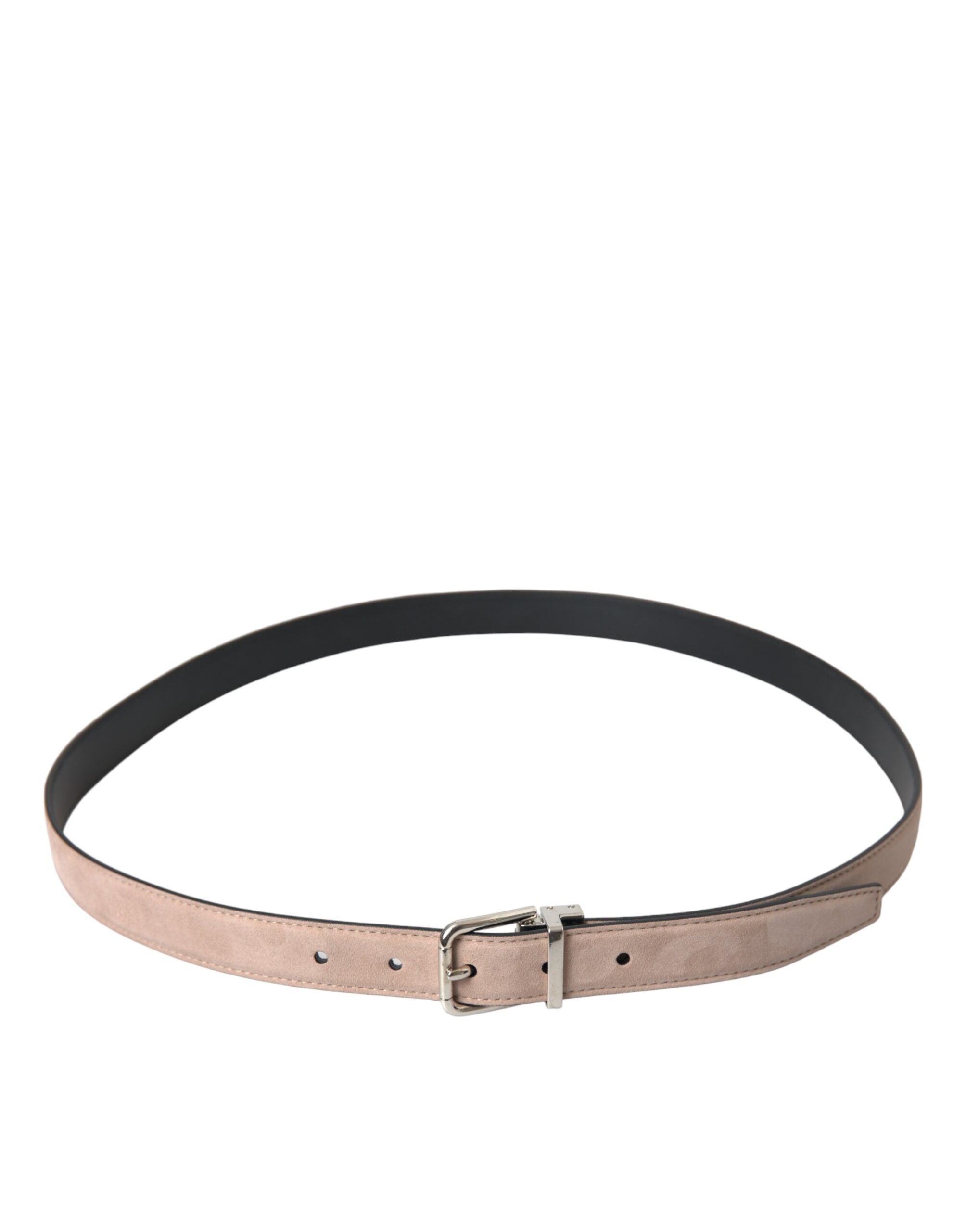 Dolce &amp;amp; Gabbana Beige Mocka Läder Silver Spänne Bälte Herr