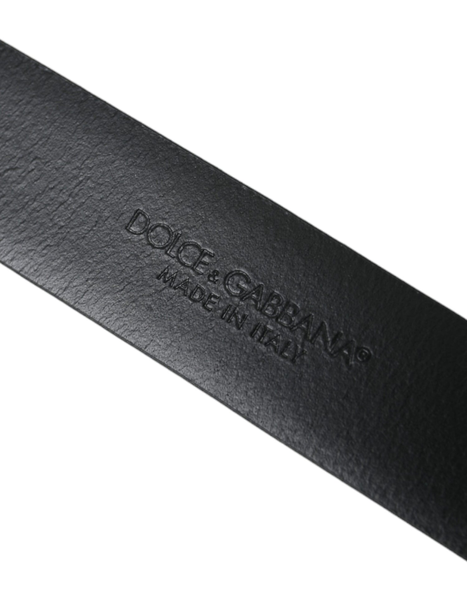 Dolce &amp;amp; Gabbana Blått Kalvskinnsbälte med Guldfärgat Metallspänne Herrbälte