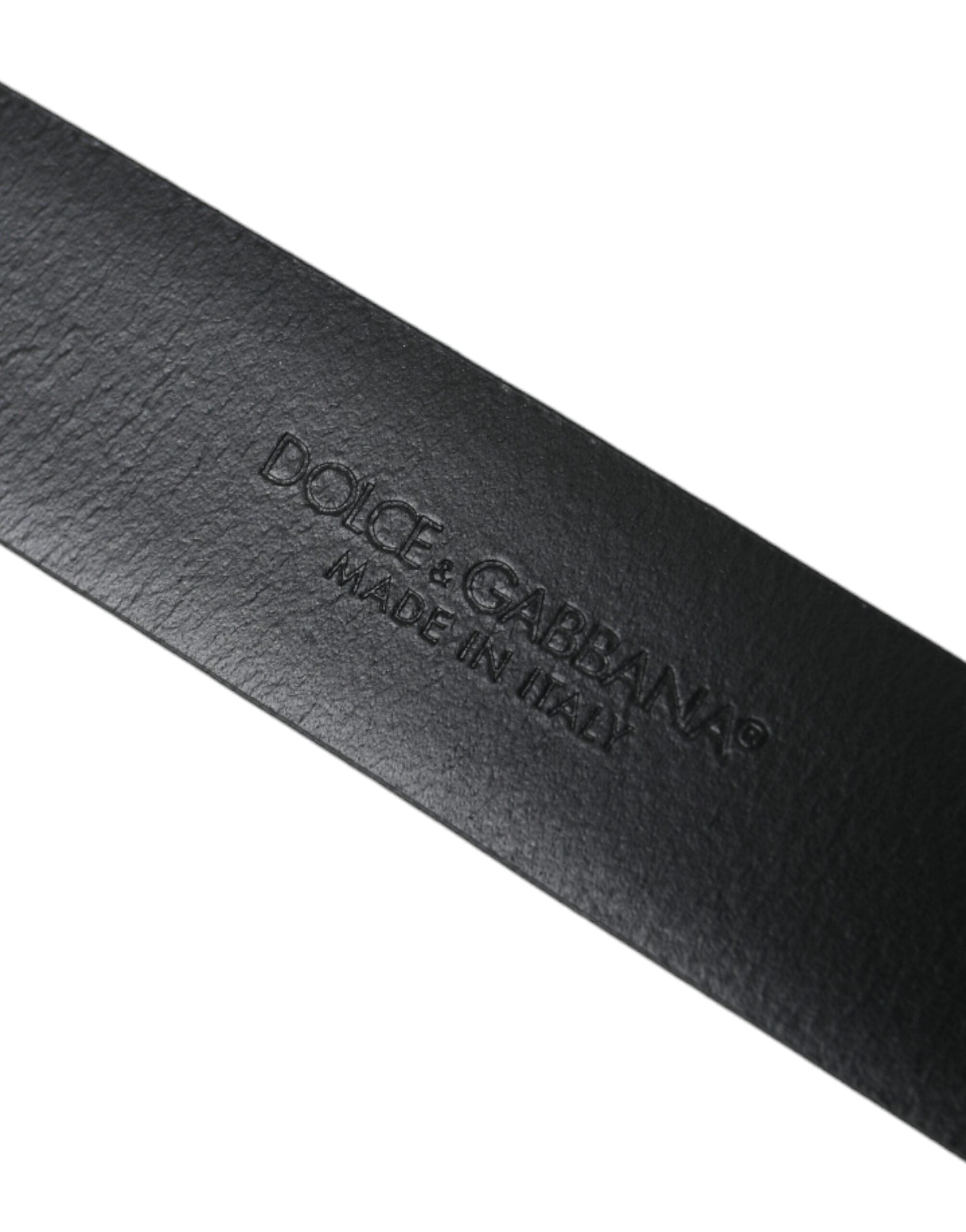 Dolce &amp;amp; Gabbana Blått Kalvskinnsbälte med Guldfärgat Metallspänne Herrbälte