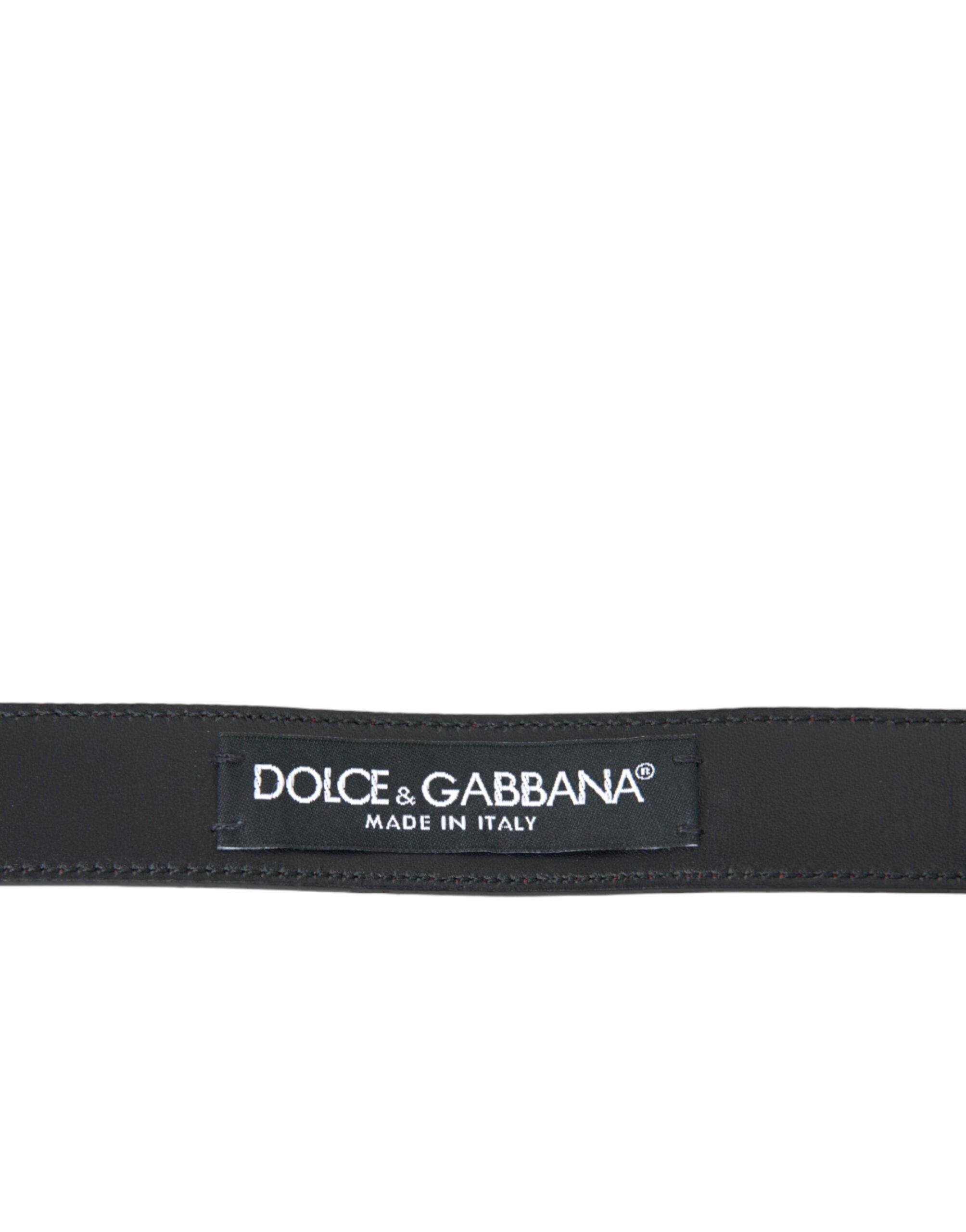 Dolce &amp;amp; Gabbana Rött Läder Silver Metallspänne Bälte Herr