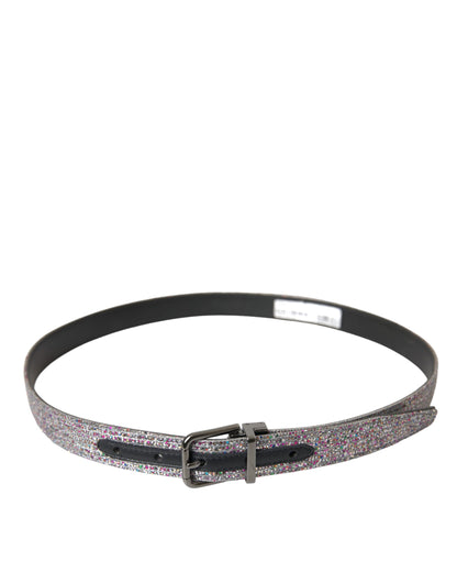 Dolce &amp;amp; Gabbana Flerfärgat Utsmyckat Silverbälte med Metallspänne