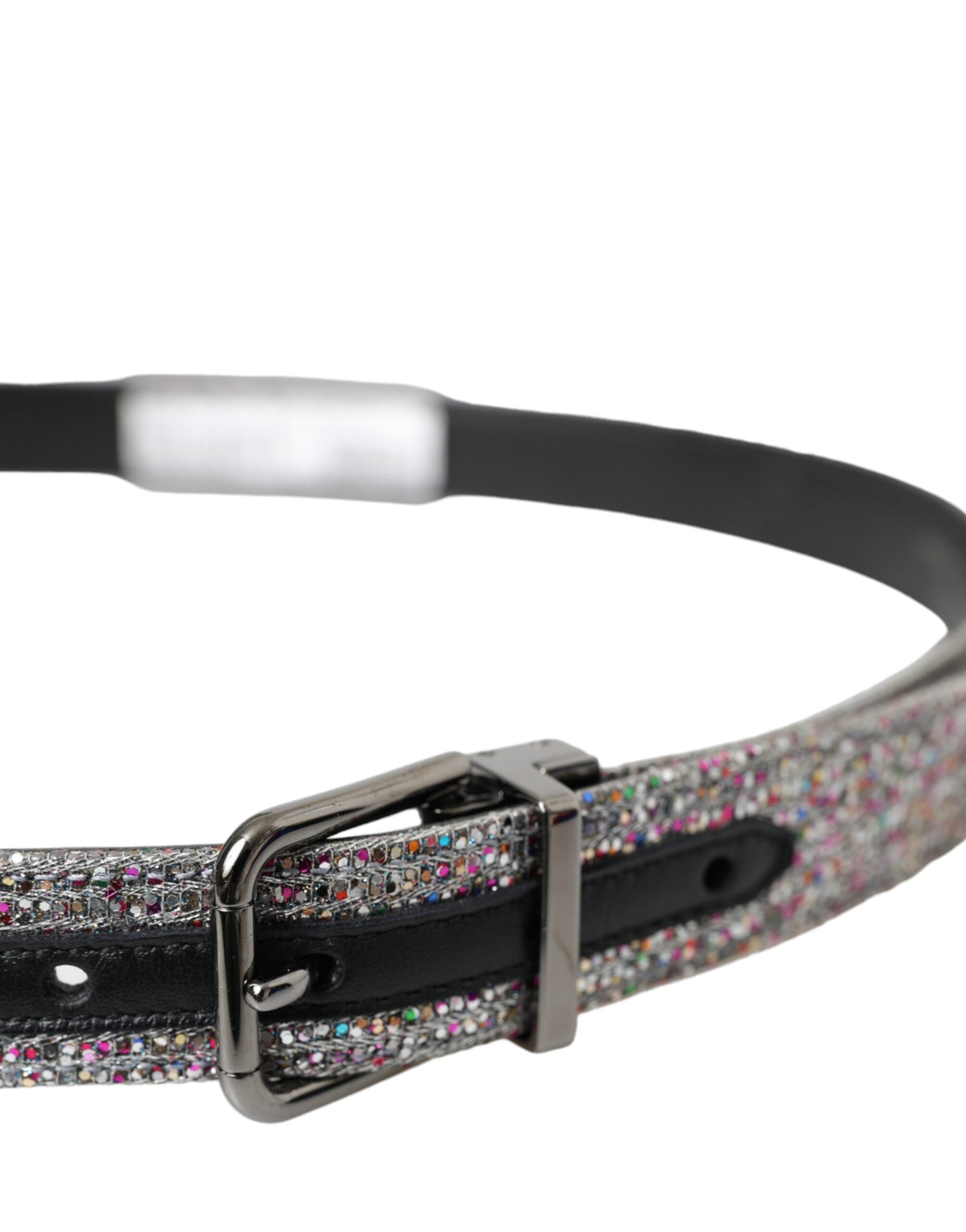 Dolce &amp;amp; Gabbana Flerfärgat Utsmyckat Silverbälte med Metallspänne