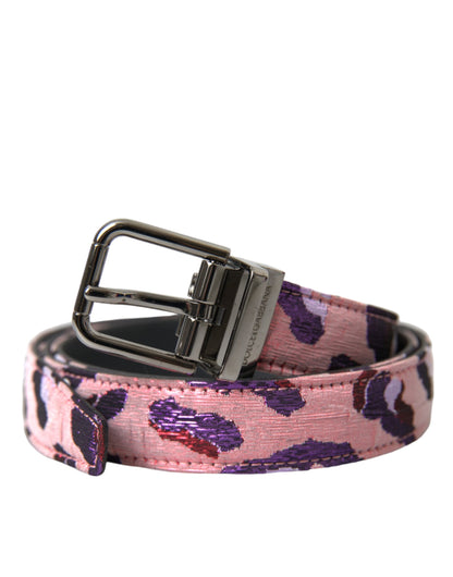 Dolce &amp;amp; Gabbana Flerfärgad Jacquard Läderbälte med Metallspänne