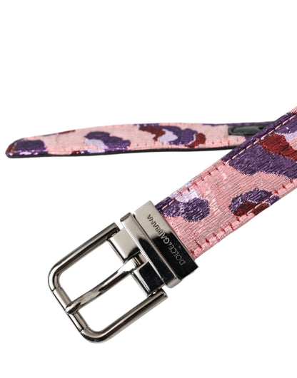 Dolce &amp;amp; Gabbana Flerfärgad Jacquard Läderbälte med Metallspänne