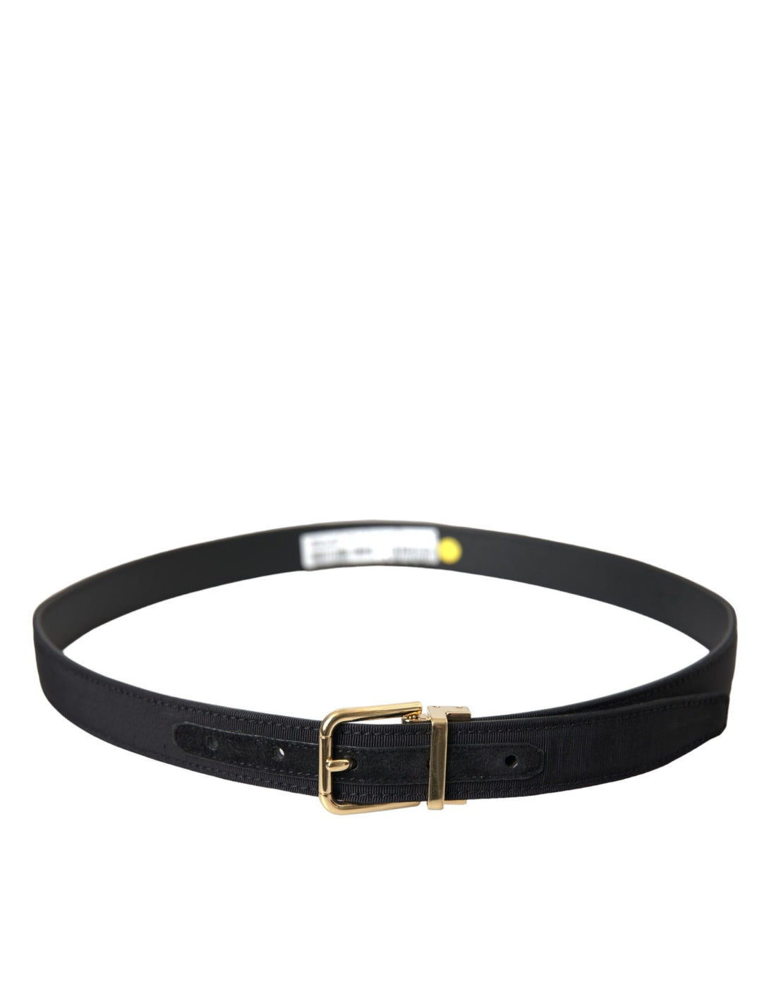 Dolce &amp;amp; Gabbana Svart Gros Grain Guldfärgad Metallspänne Bälte Herr
