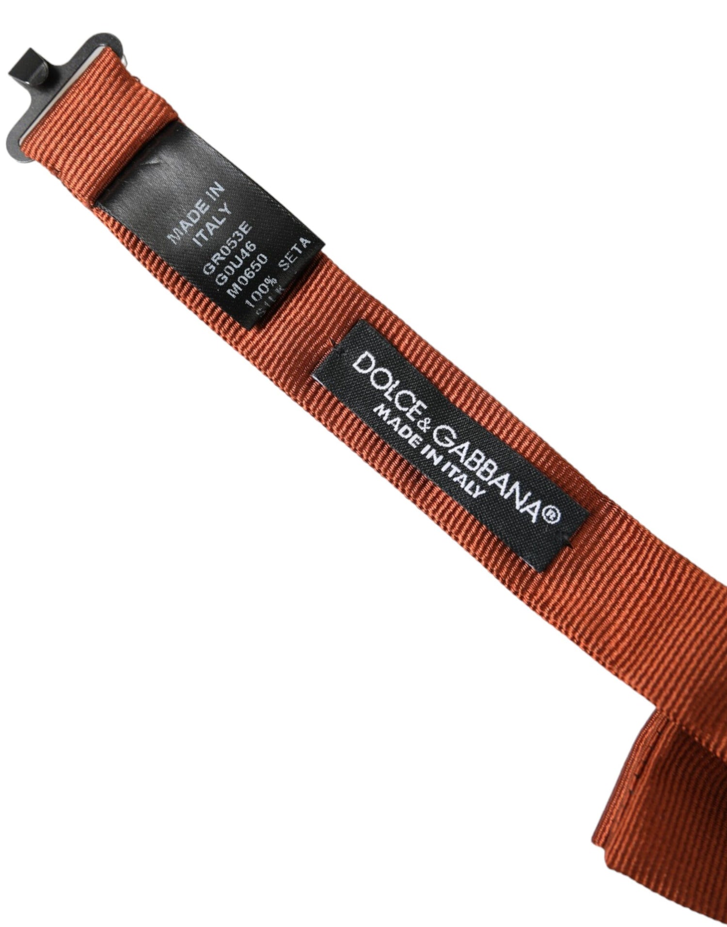Dolce &amp;amp; Gabbana Brun Sidenfluga med Justerbar Halsringning för Herrar