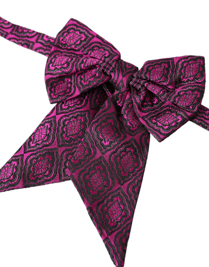 Dolce &amp;amp; Gabbana Lila Band Siden Justerbar Halsringning Herrfluga