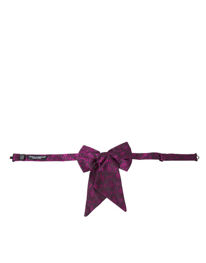 Dolce &amp;amp; Gabbana Lila Band Siden Justerbar Halsringning Herrfluga