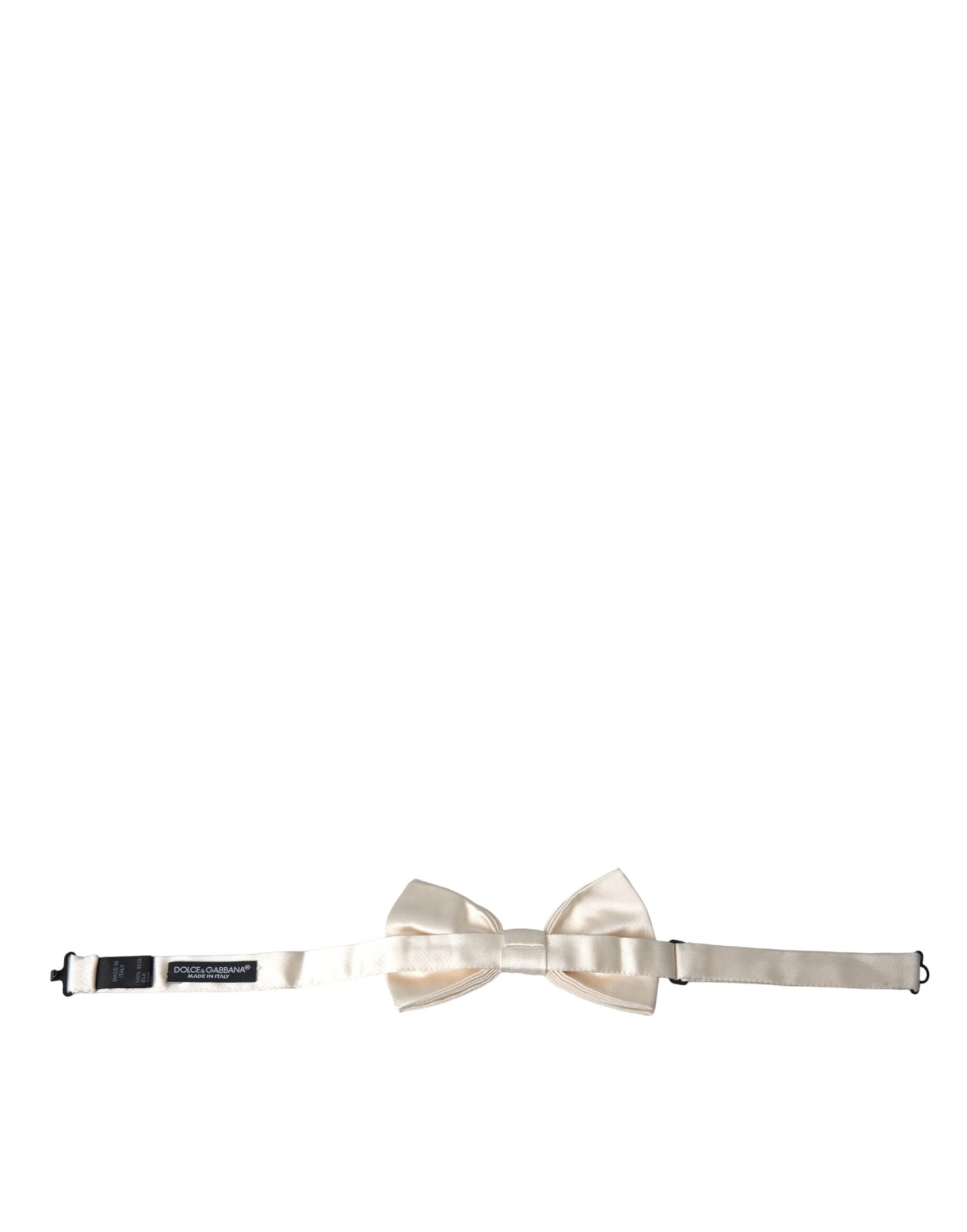 Dolce &amp;amp; Gabbana Off White Siden Justerbar Halsringning Herrfluga