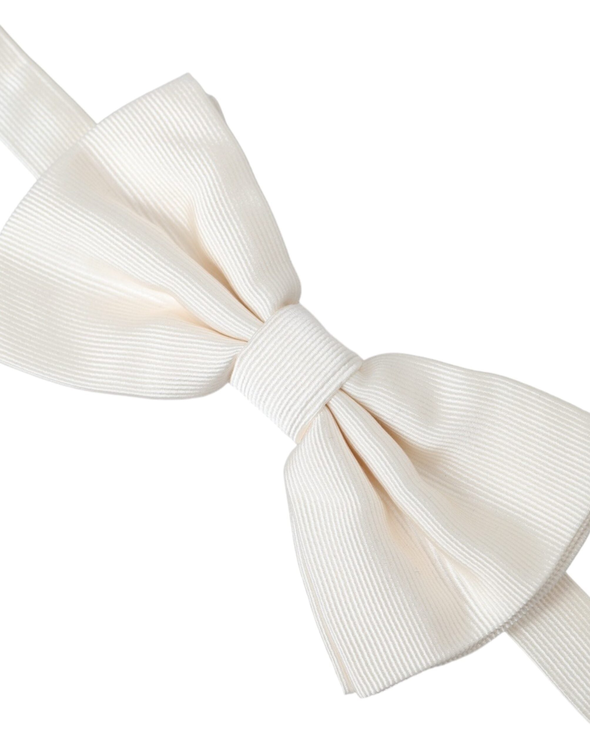 Dolce &amp;amp; Gabbana Off White Siden Justerbar Halsringning Herrfluga