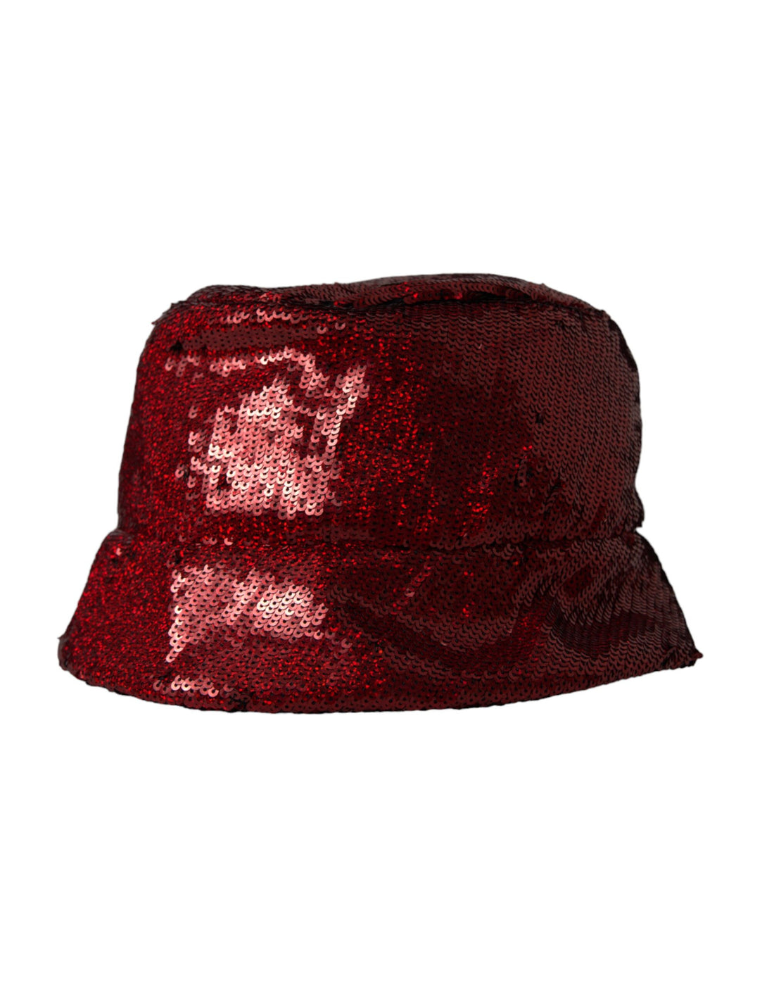 Dolce &amp;amp; Gabbana Röd Paljettbesatt Nylon Bucket Hat Herr