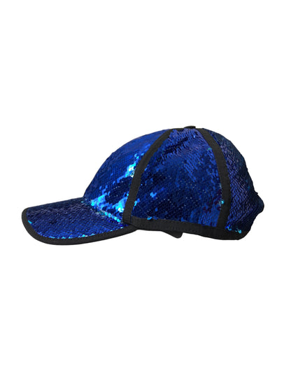 Dolce &amp;amp; Gabbana Kunglig Blå Sequin Baseball Keps Herr