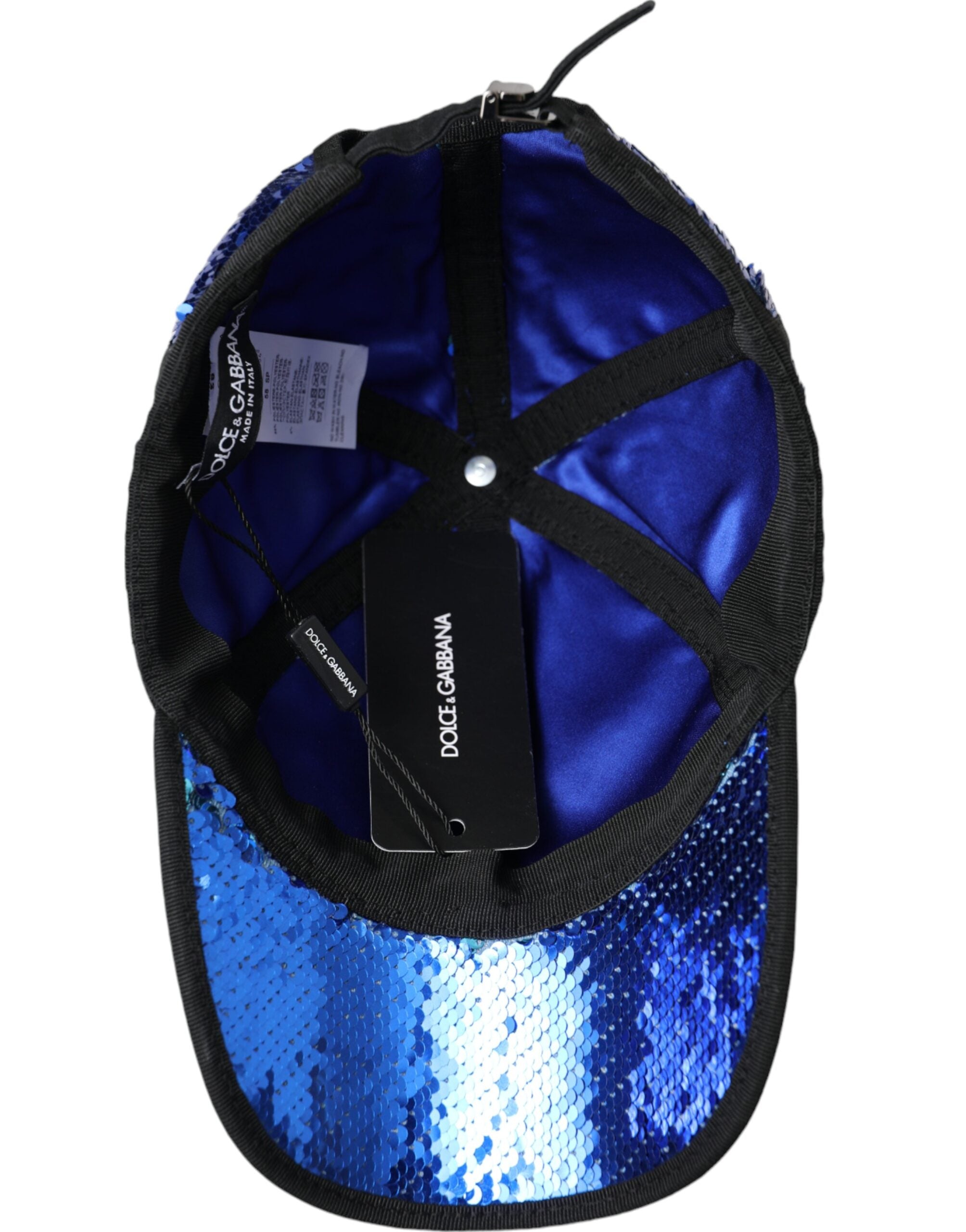 Dolce &amp;amp; Gabbana Kunglig Blå Sequin Baseball Keps Herr