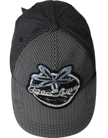 Dolce &amp;amp; Gabbana Svart Bomullsutsmyckad Baseballkeps Herr