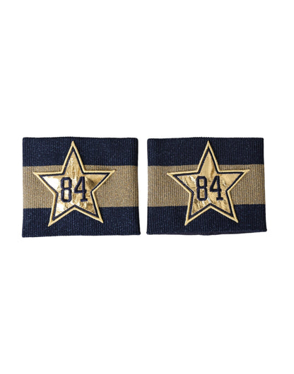 Dolce &amp;amp; Gabbana Svart Guld Logo Star 84 Viskosarmband
