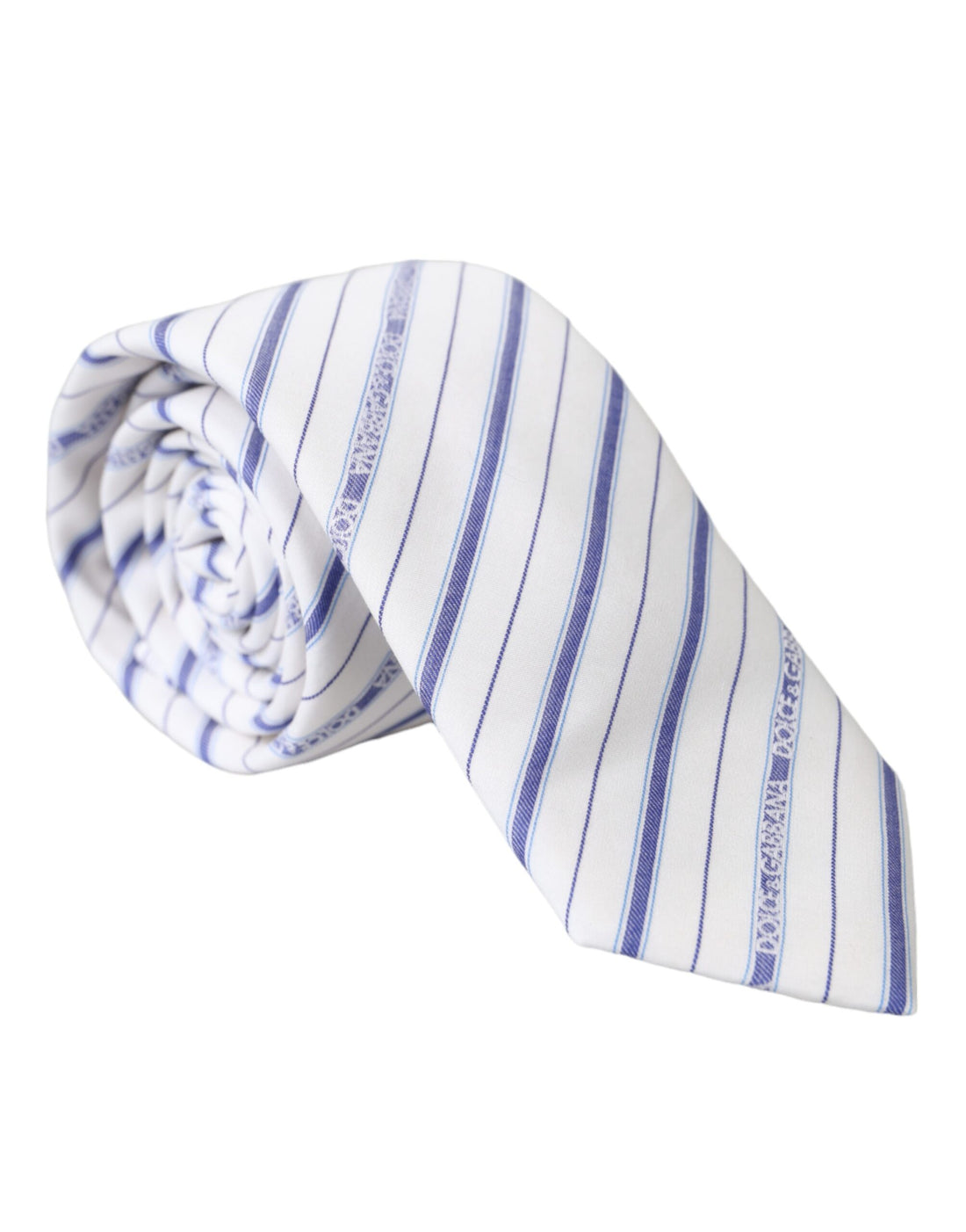 Dolce &amp;amp; Gabbana Vitblå Randig Justerbar Sidenslips