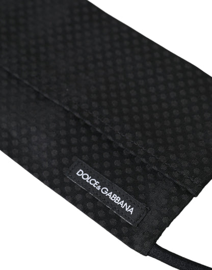 Dolce &amp;amp; Gabbana Svart ansiktsmask med justerbar slips i 100 % siden