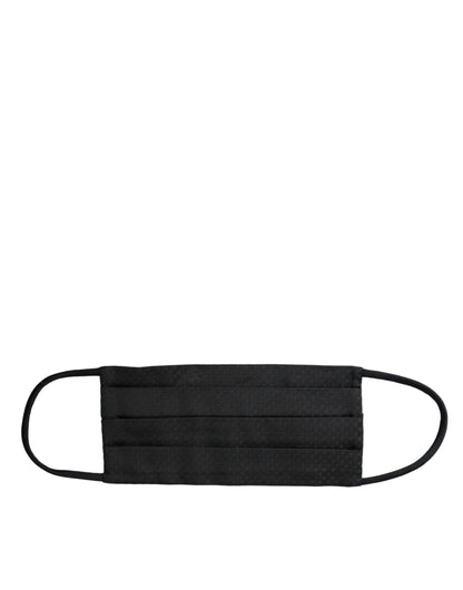 Dolce &amp;amp; Gabbana Svart ansiktsmask med justerbar slips i 100 % siden