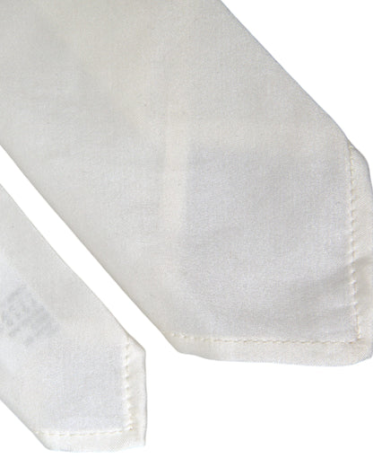 Dolce &amp;amp; Gabbana Vit Silkesblandning Justerbar Slips Herr
