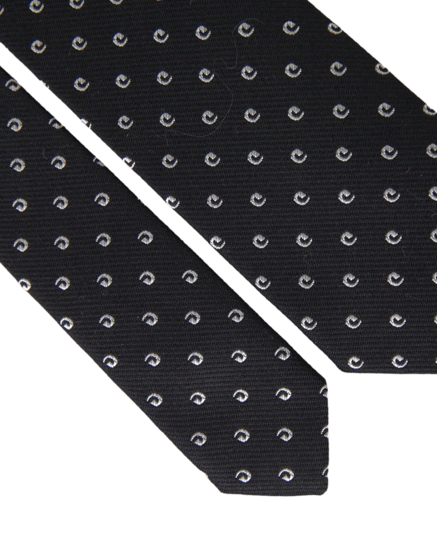 Dolce &amp;amp; Gabbana svart logotypjusterbar slips i bomullsblandning