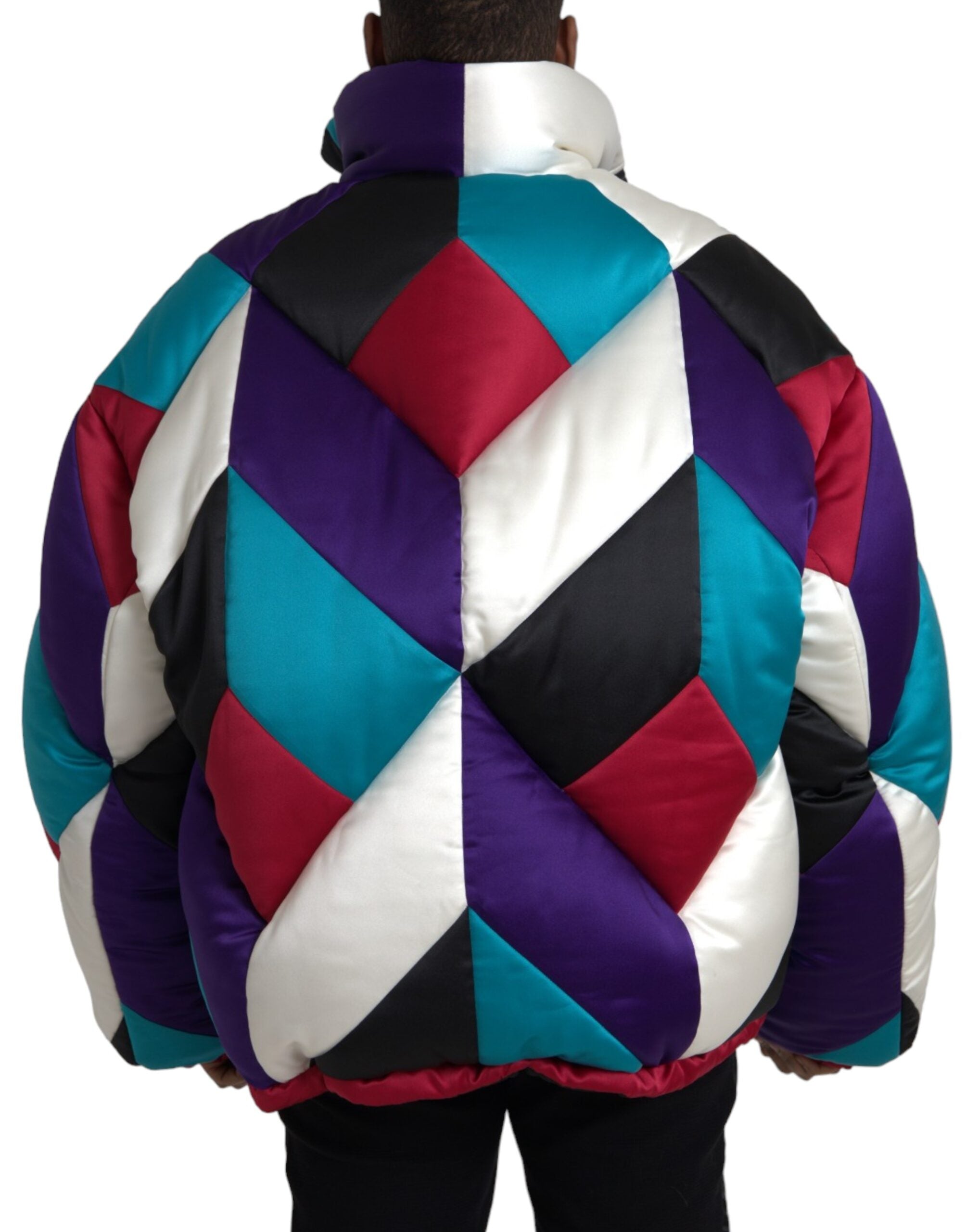 Dolce &amp; Gabbana Multicolor Logo Windbreaker Puffer Jacket