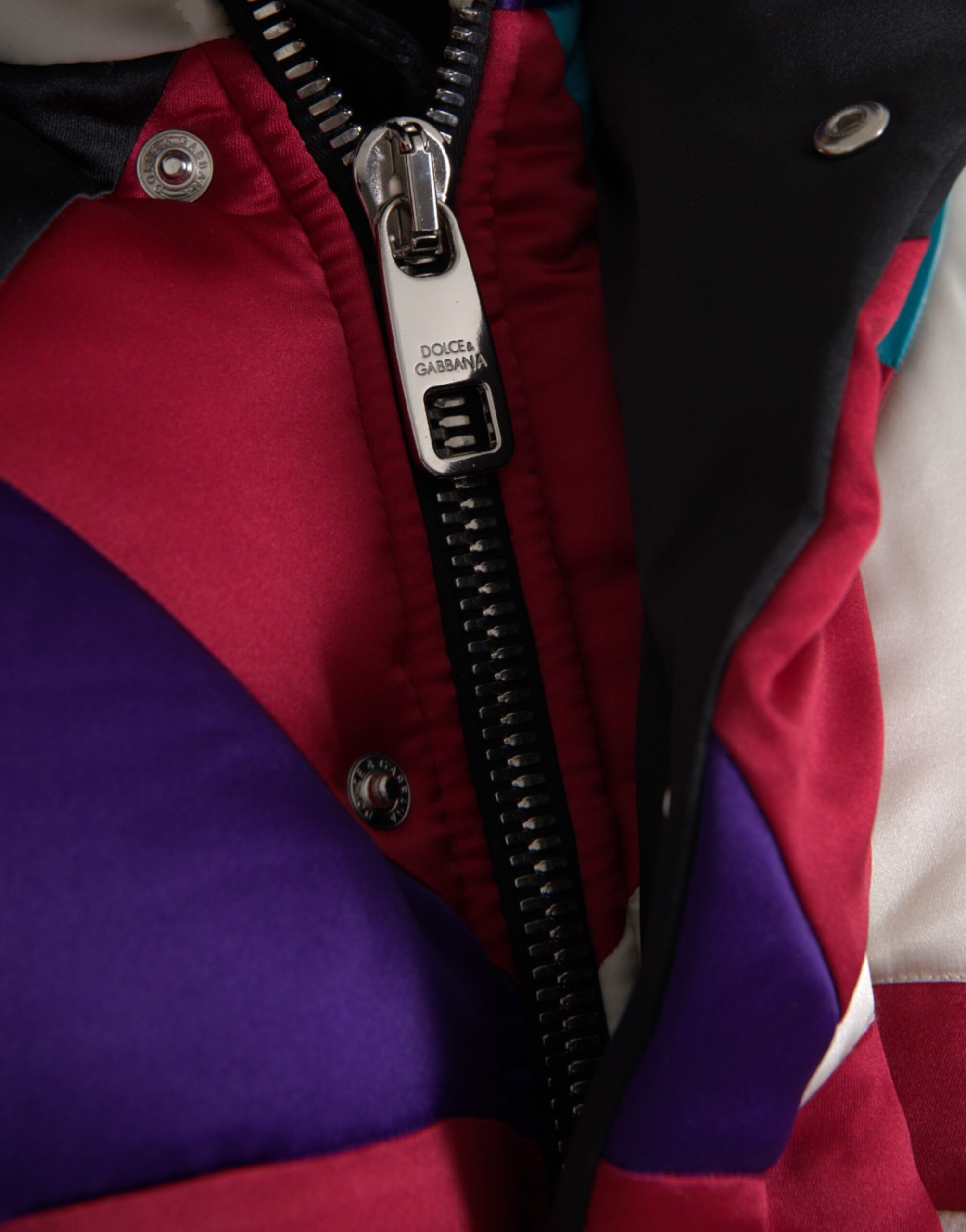Dolce &amp; Gabbana Multicolor Logo Windbreaker Puffer Jacket