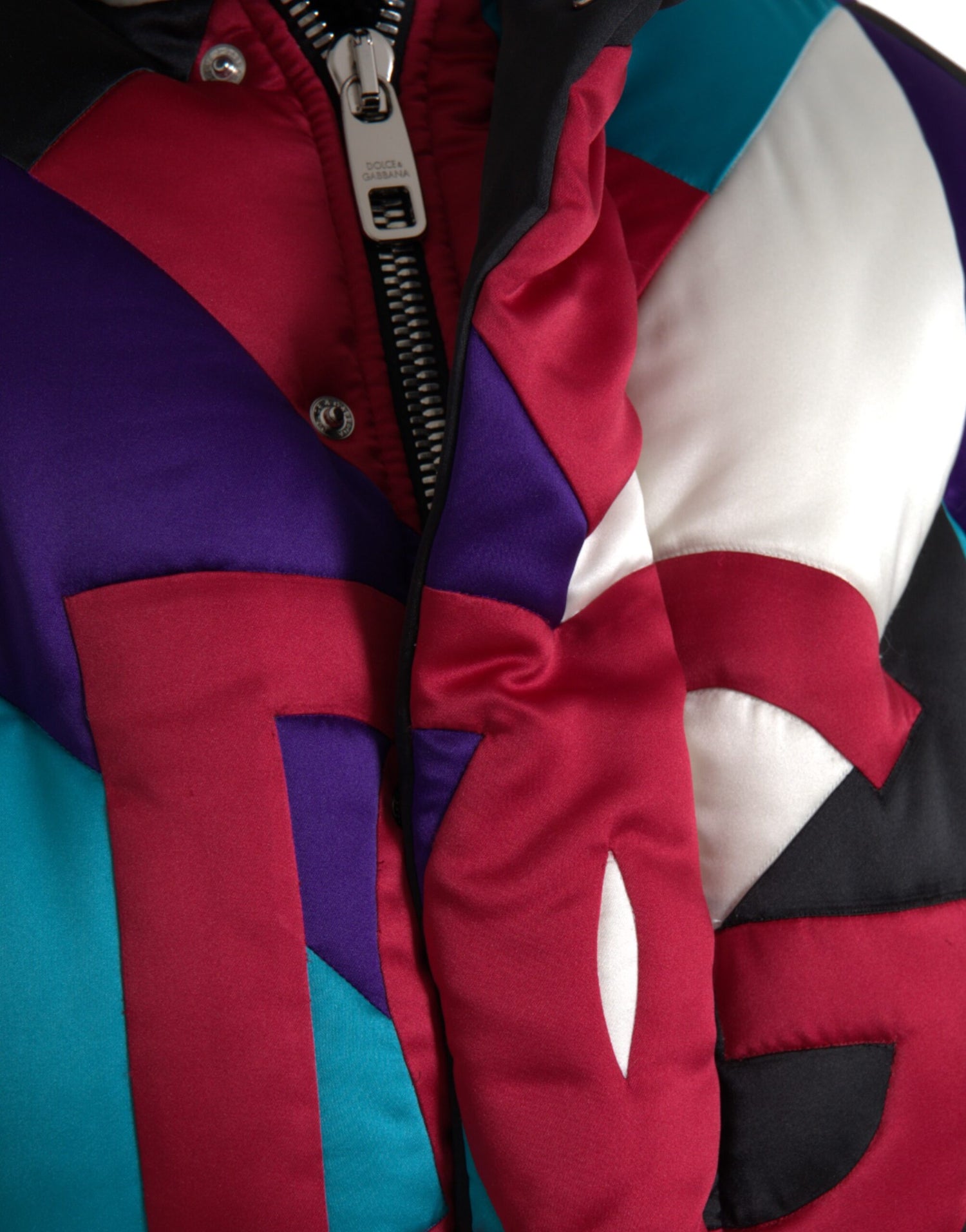 Dolce &amp; Gabbana Multicolor Logo Windbreaker Puffer Jacket