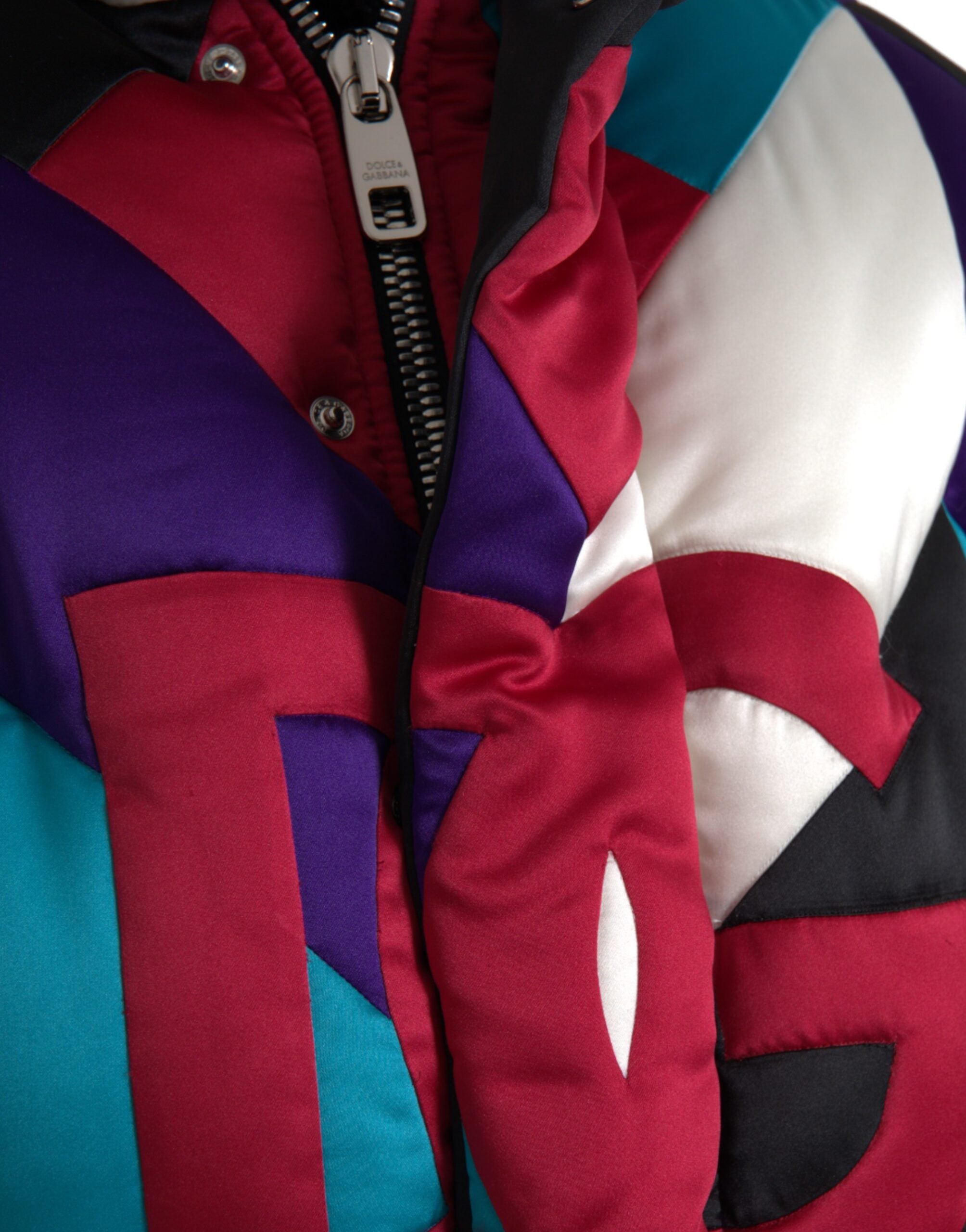Dolce &amp; Gabbana Multicolor Logo Windbreaker Puffer Jacket