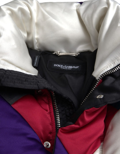 Dolce &amp; Gabbana Multicolor Logo Windbreaker Puffer Jacket