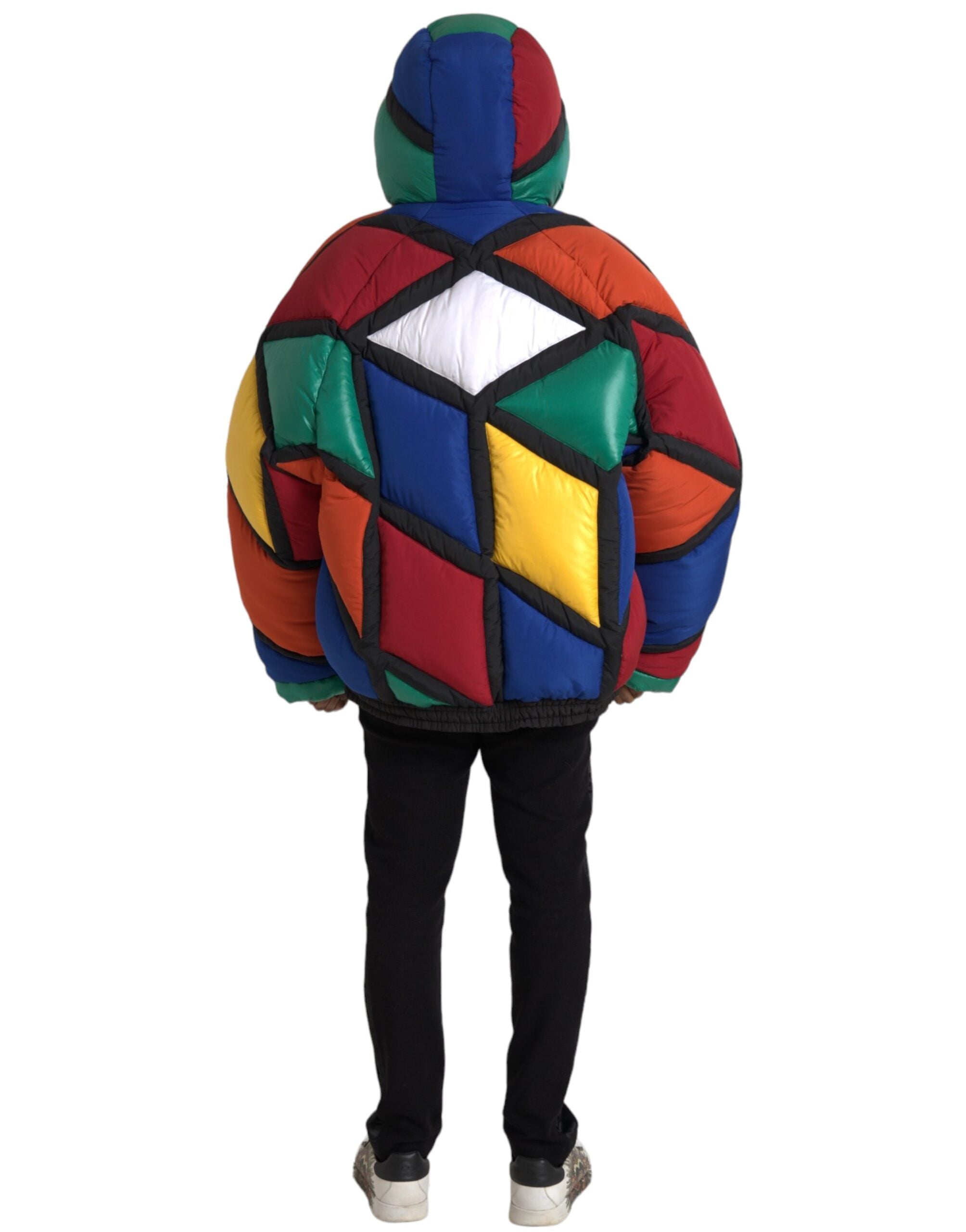 Dolce &amp; Gabbana Multicolor Quilted Hooded Puffer Jacket
