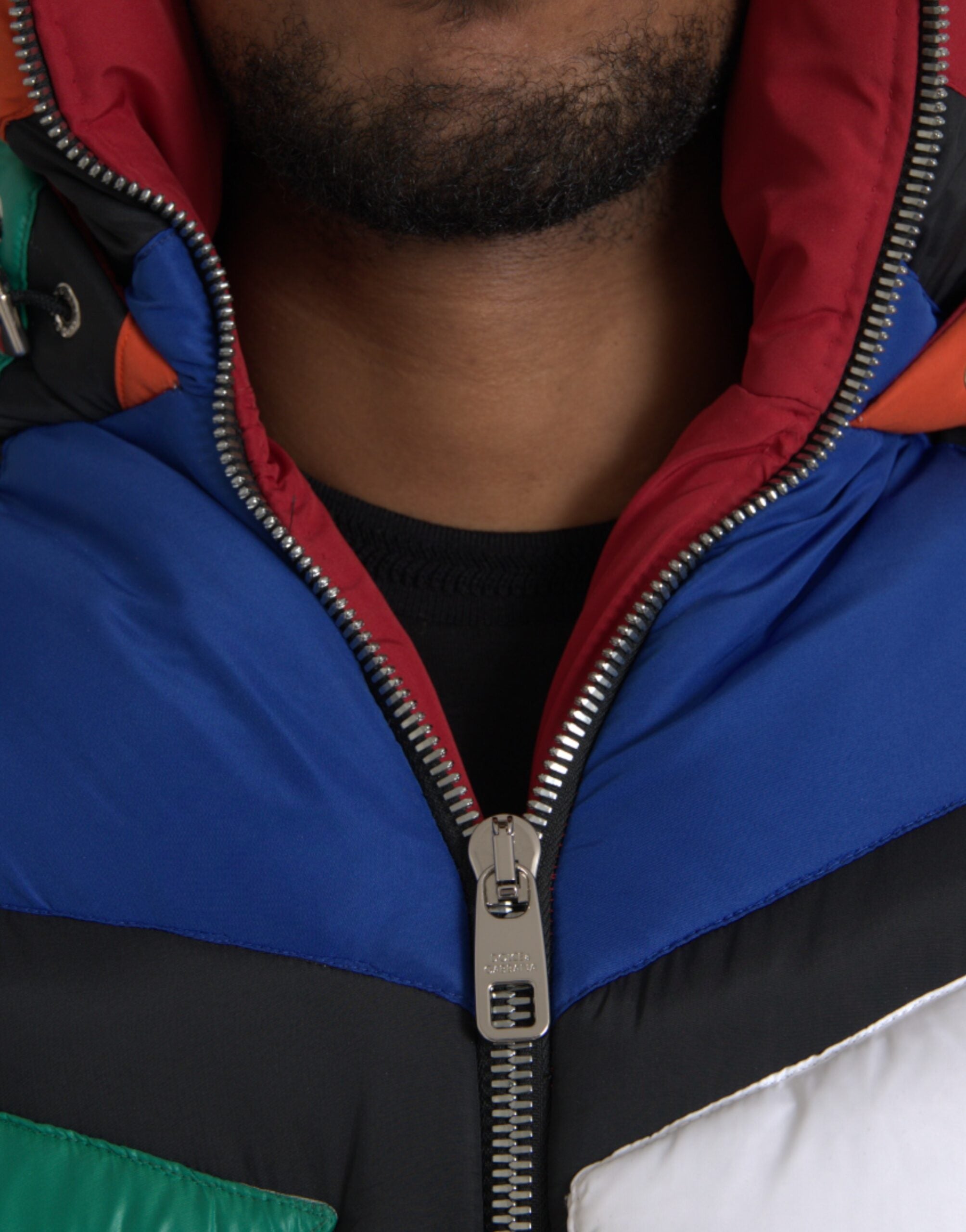 Dolce &amp; Gabbana Multicolor Quilted Hooded Puffer Jacket