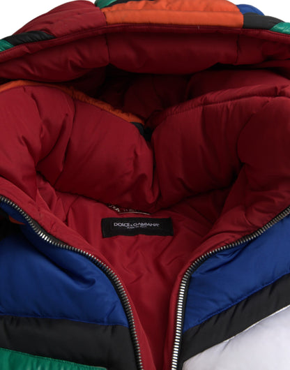 Dolce &amp; Gabbana Multicolor Quilted Hooded Puffer Jacket