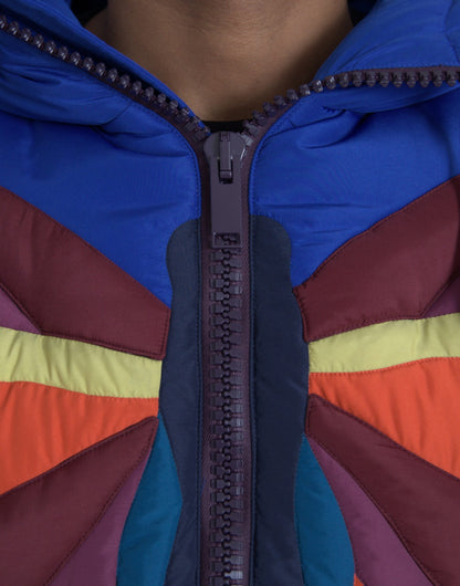 Dolce &amp; Gabbana Multicolor Butterfly Hooded Puffer Jacket
