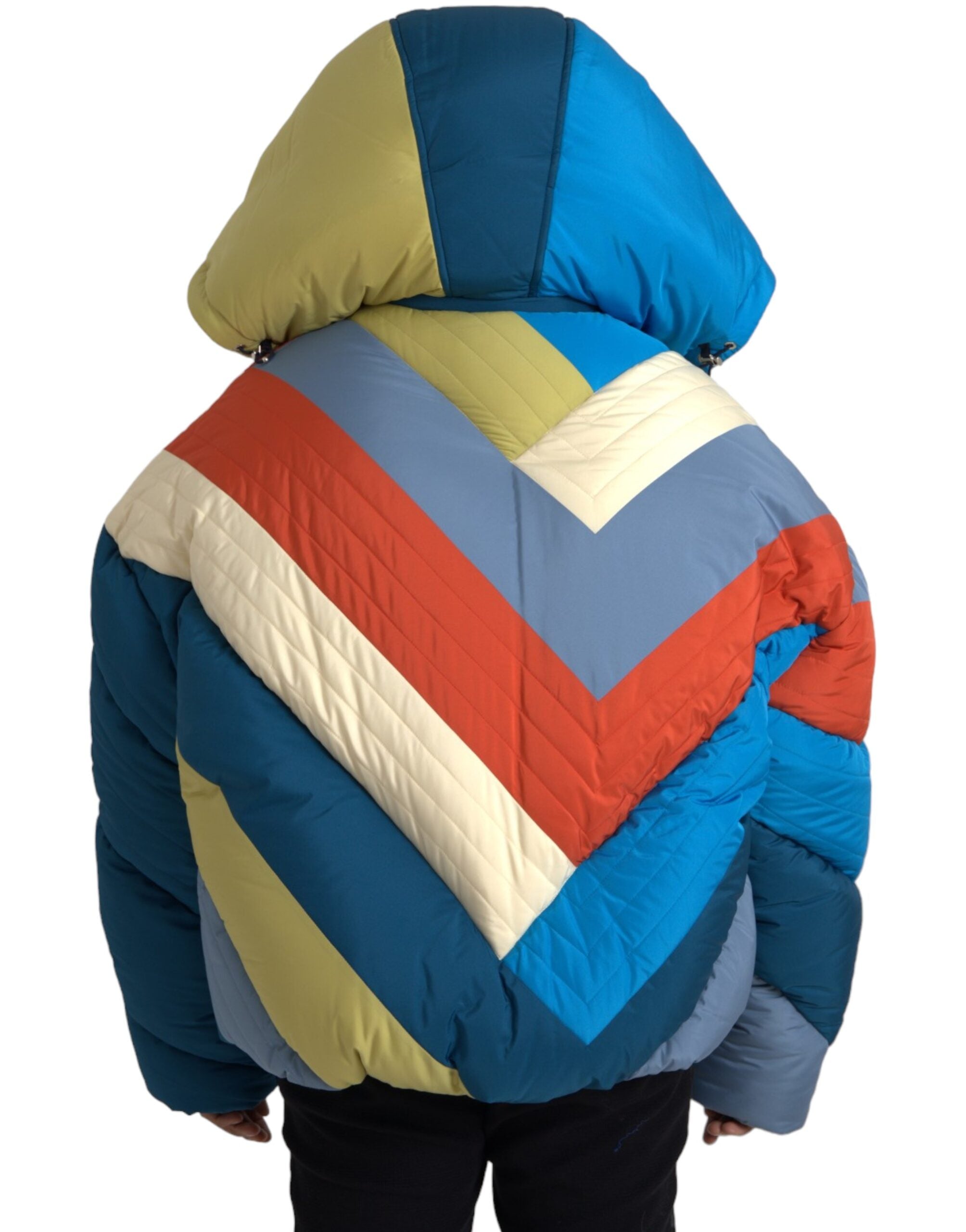 Dolce &amp; Gabbana Multicolor Logo Windbreaker Puffer Jacket
