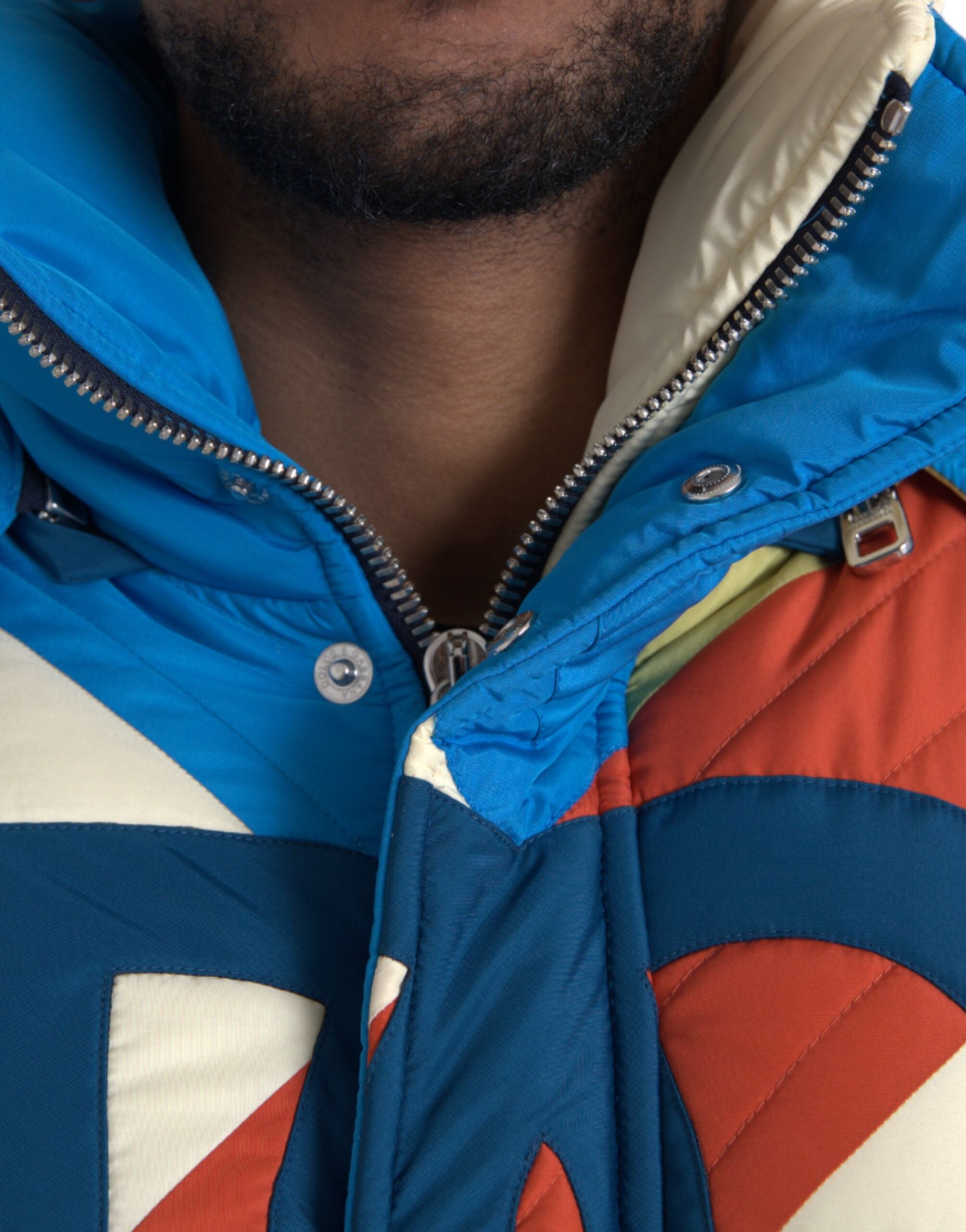 Dolce &amp; Gabbana Multicolor Logo Windbreaker Puffer Jacket