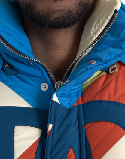 Dolce &amp; Gabbana Multicolor Logo Windbreaker Puffer Jacket