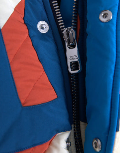 Dolce &amp; Gabbana Multicolor Logo Windbreaker Puffer Jacket