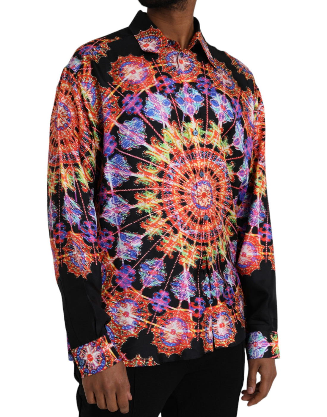 Dolce &amp;amp; Gabbana Multicolor Luminarie Silk Men Casual Shirt