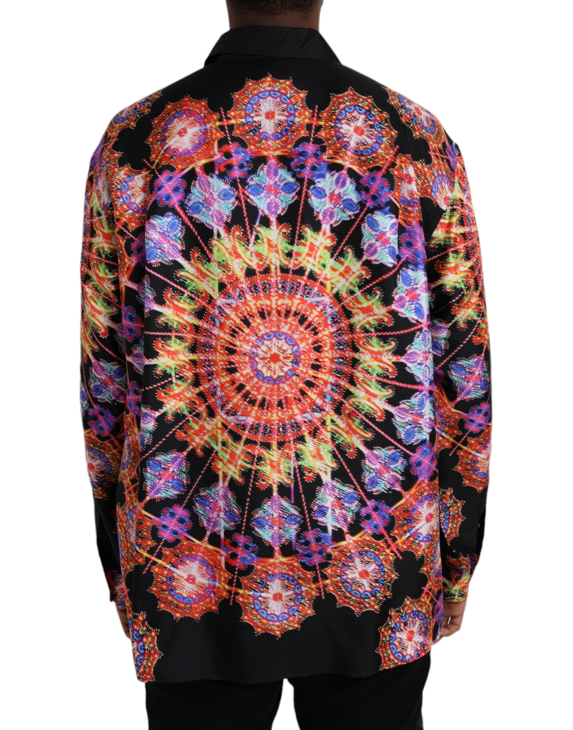 Dolce &amp;amp; Gabbana Multicolor Luminarie Silk Men Casual Shirt