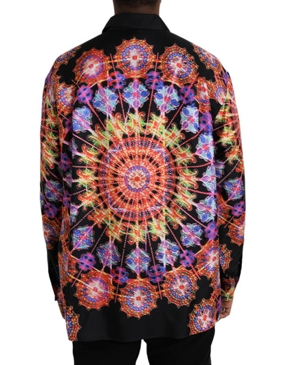 Dolce &amp;amp; Gabbana Multicolor Luminarie Silk Men Casual Shirt