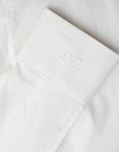 Dolce &amp;amp; Gabbana Vit Bomullsklänning Slim Fit GULDSKJORTA