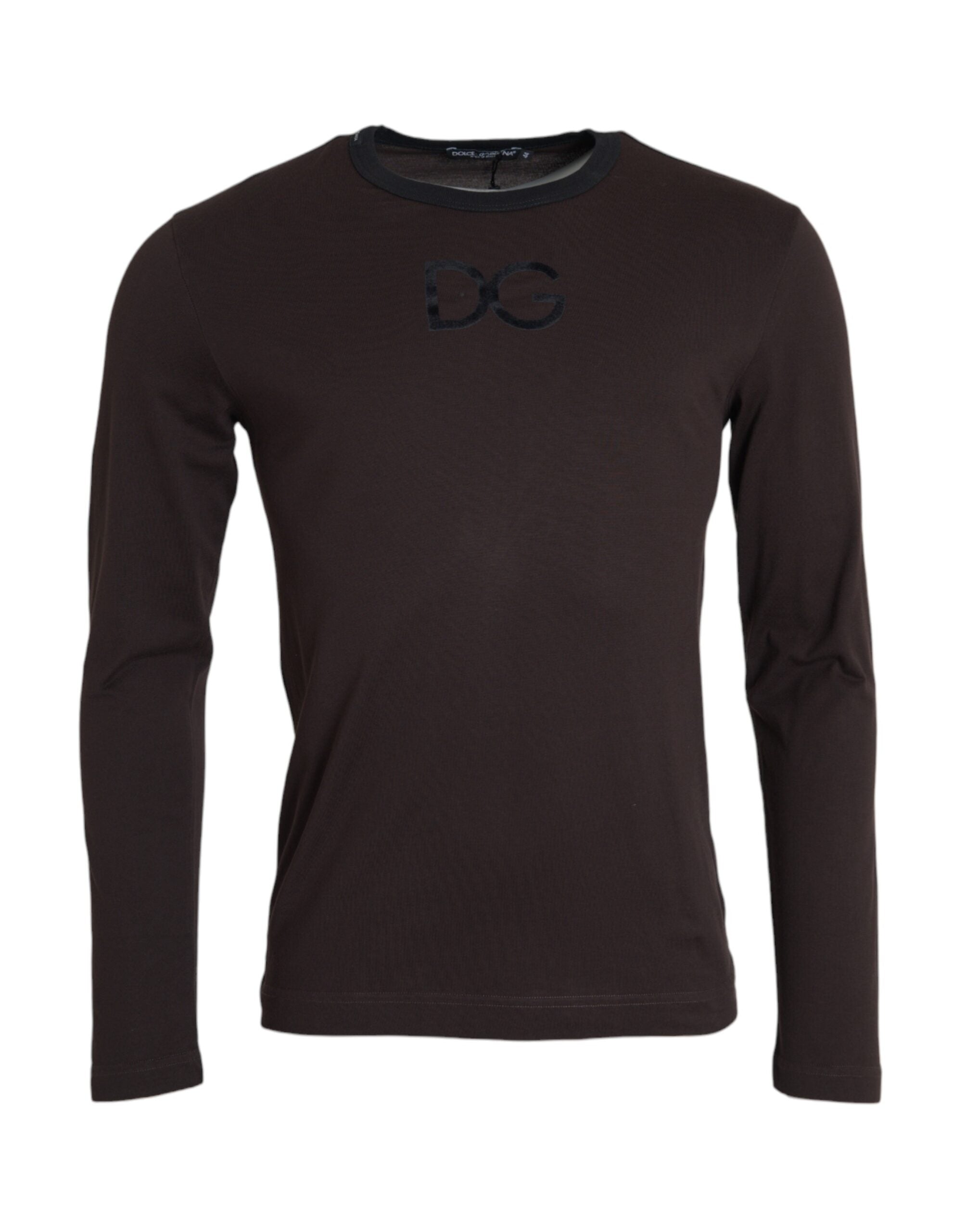 Dolce &amp; Gabbana Brown DG Logo Crewneck Pullover Sweater